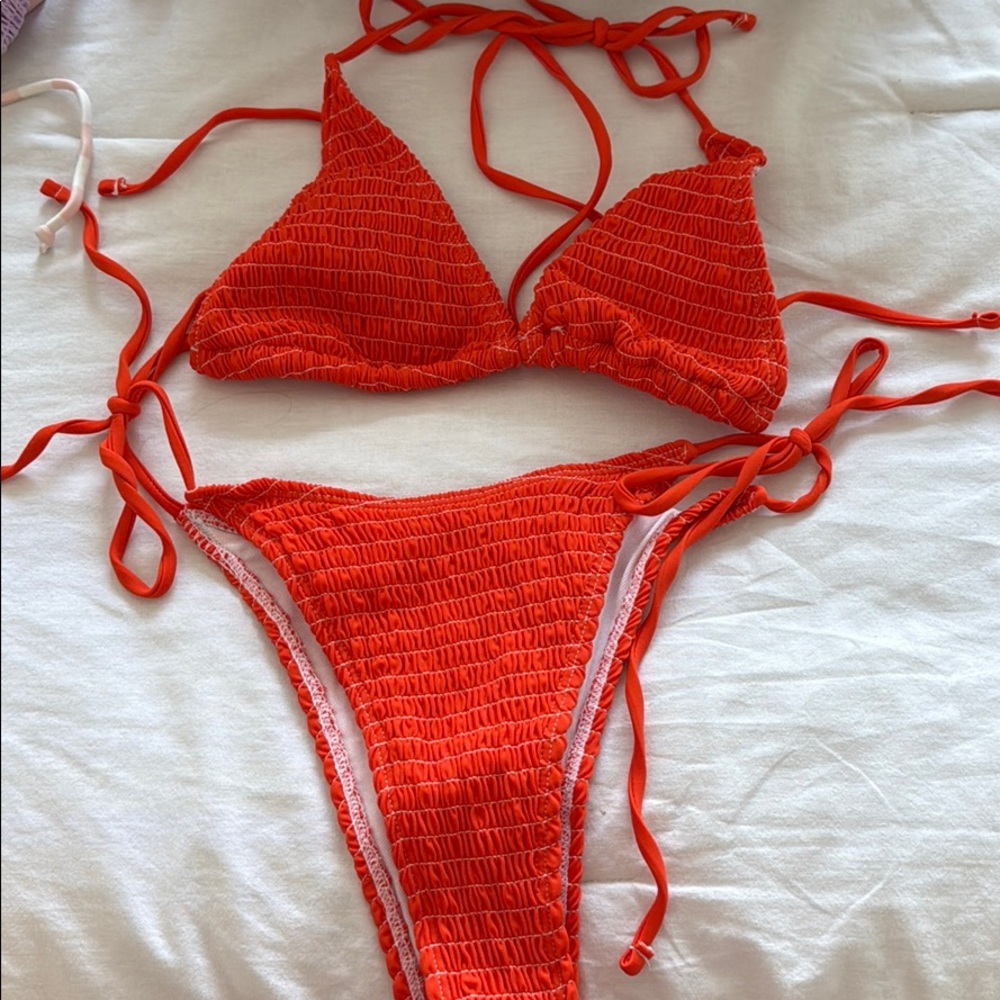 Orange scrunch bikini